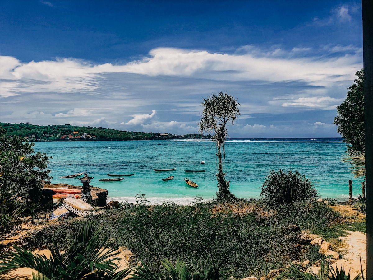 Lembongan LEbaoh Nusa小屋花园和海景观1