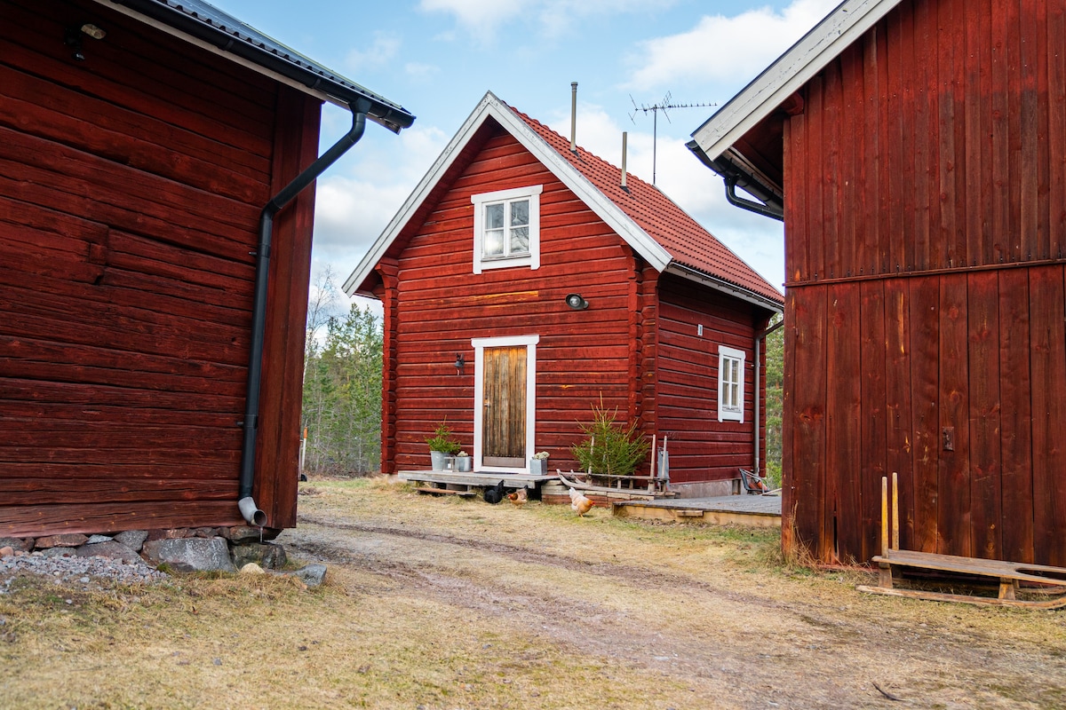 Lärfarsgården的木屋，湖泊/天然田园诗