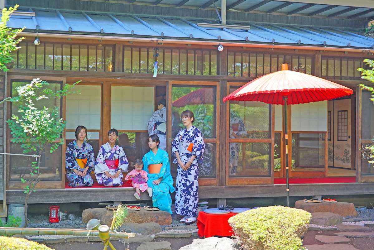 日式花园和老房子空间宽敞，可容纳大量房客Cosplay接待训练营茶道一日游