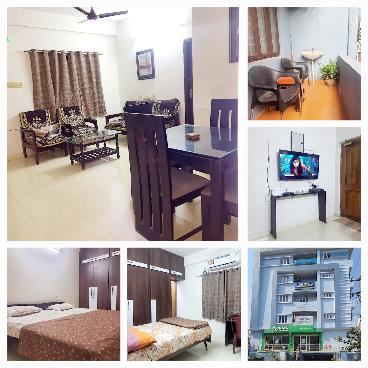 Flat in Vizag, 3 Ac BHK 7 Guests, Car Parking