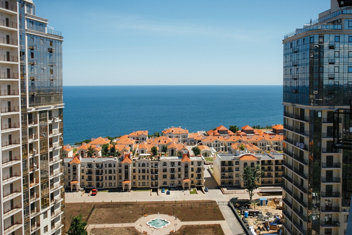 阿尔卡迪亚的单间公寓，可俯瞰全景海景