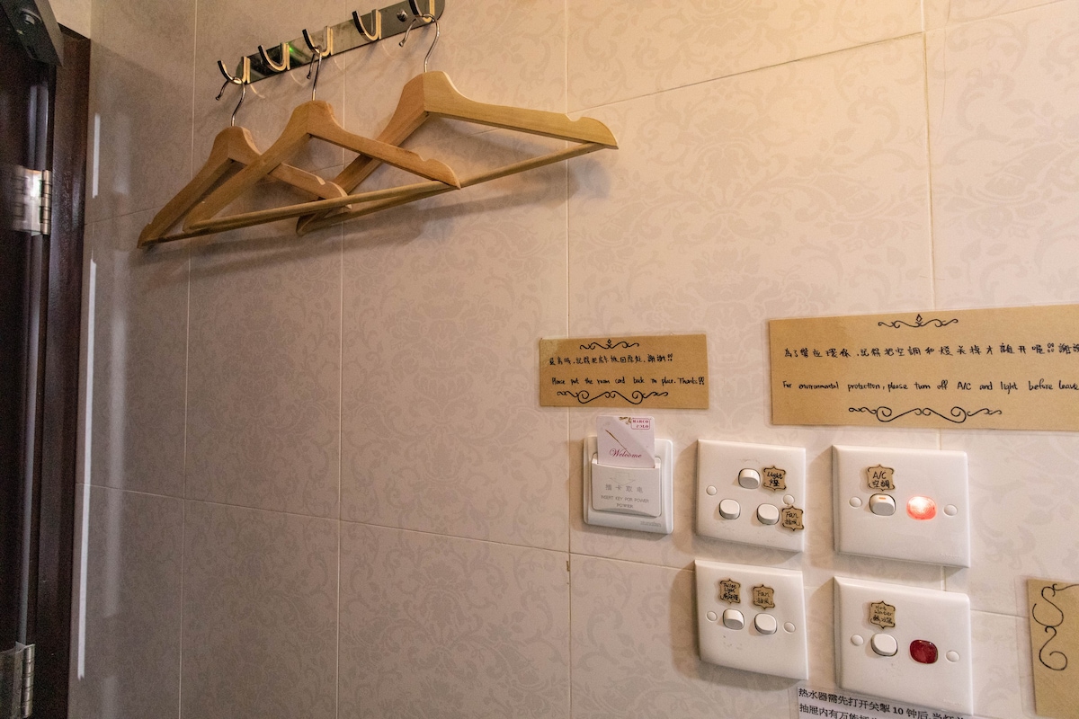 3號@香港萬悅賓館尖沙咀地鐵口/市中心 高級雙人大床房+獨立浴室
