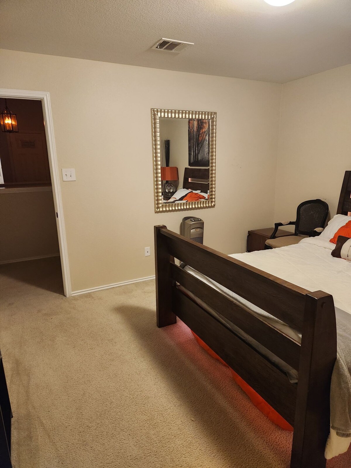 Fully Loaded Orange Room with Shared Bathroom