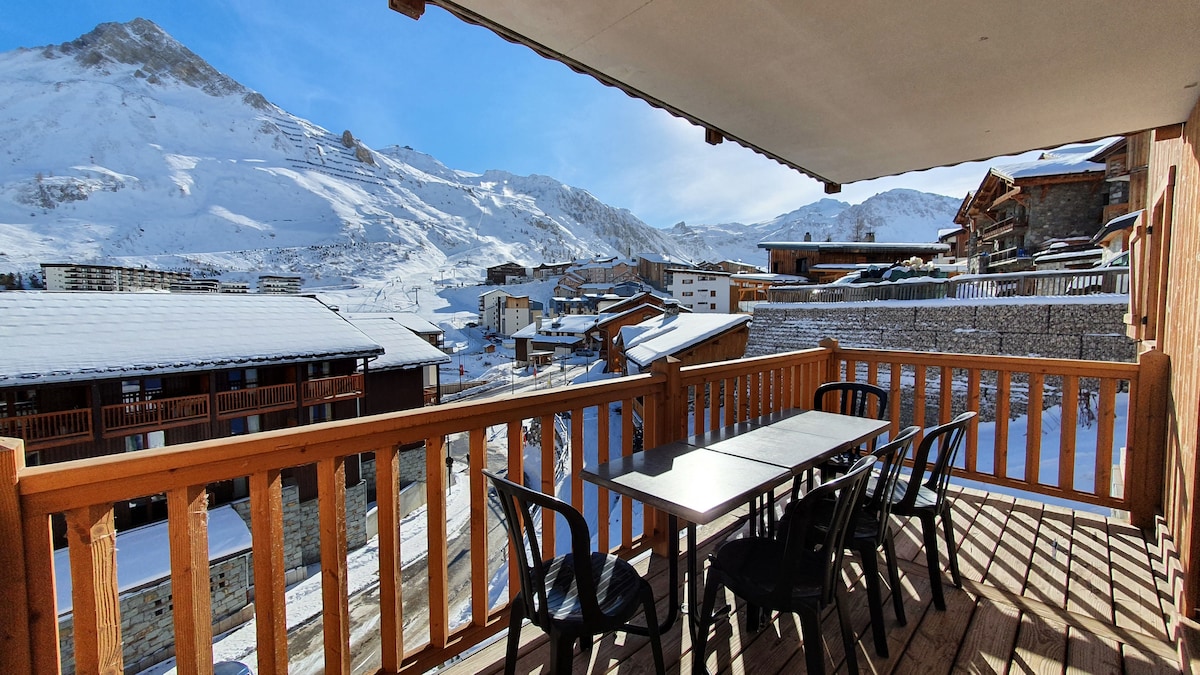 Tignes2100-Le Telemark - 55平方米/6p - View South + Park。