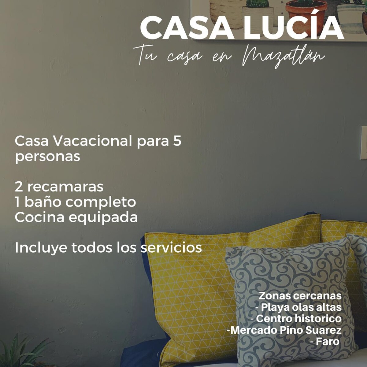 Casa Lucía/ a metros del mar y centro histórico
