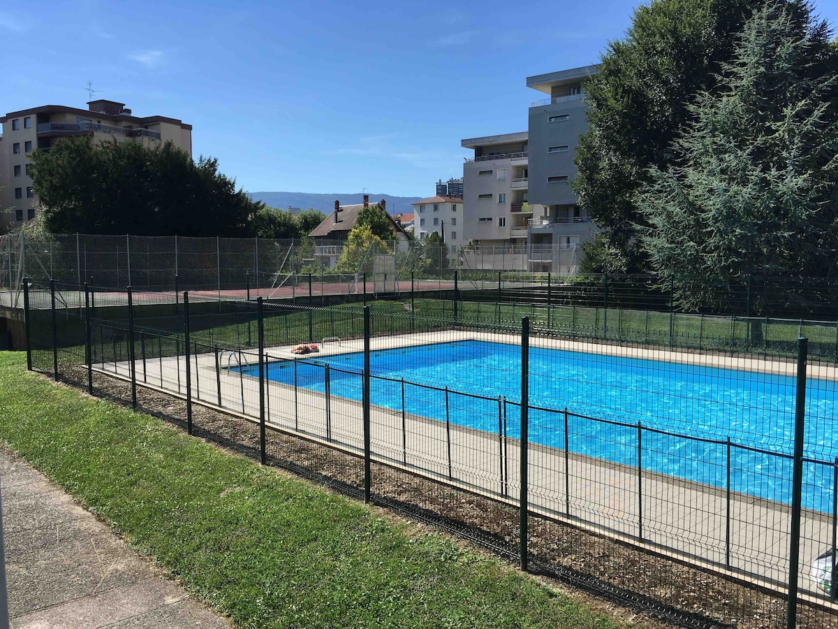 单间公寓2人Chambéry/带泳池和停车位3 *