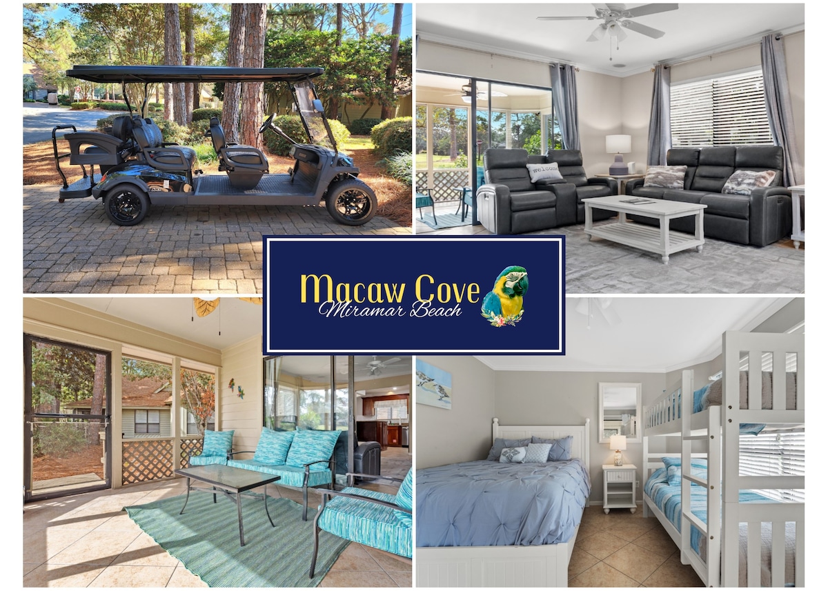 "Macaw Cove" 2/2 House with 6-Seater Cart!