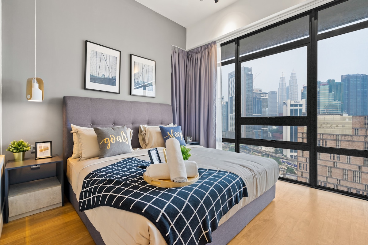 休闲2卧室公寓，带无线网络+吉隆坡城中城景观