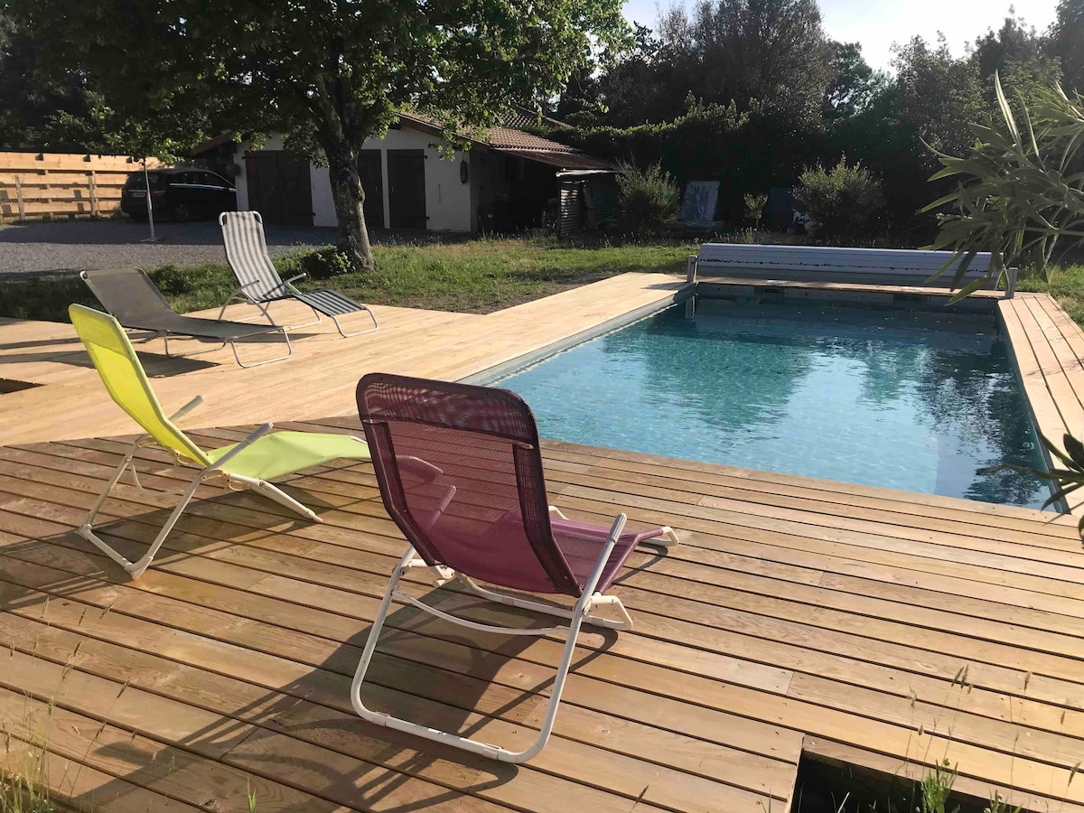 Maison classée avec piscine  à 10 min de la plage