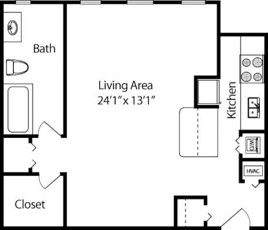 Floorplan diagram for Grant, showing Studio
