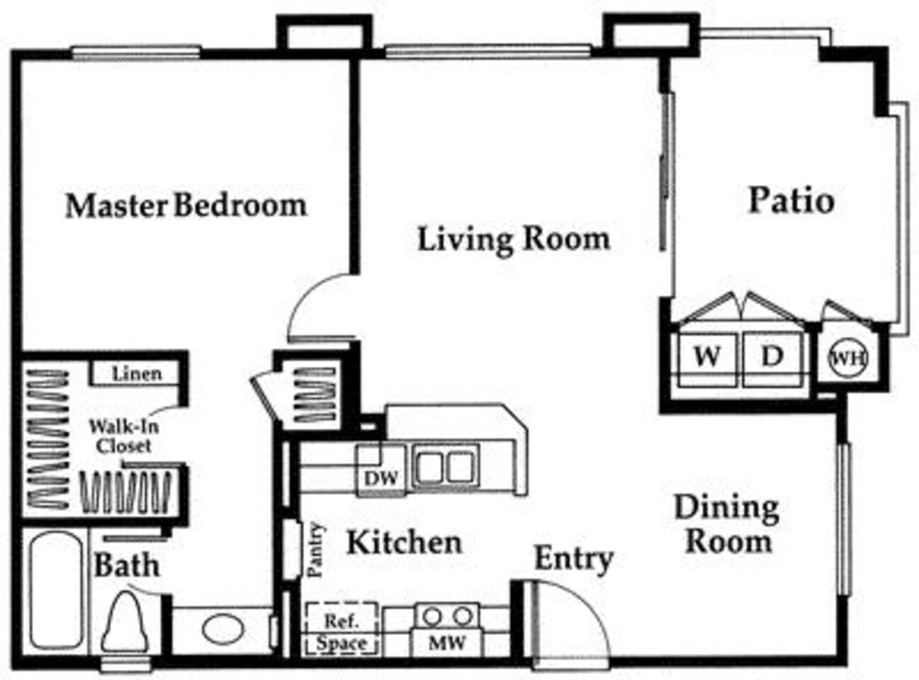Floorplan diagram for Bailey, showing 1 bedroom