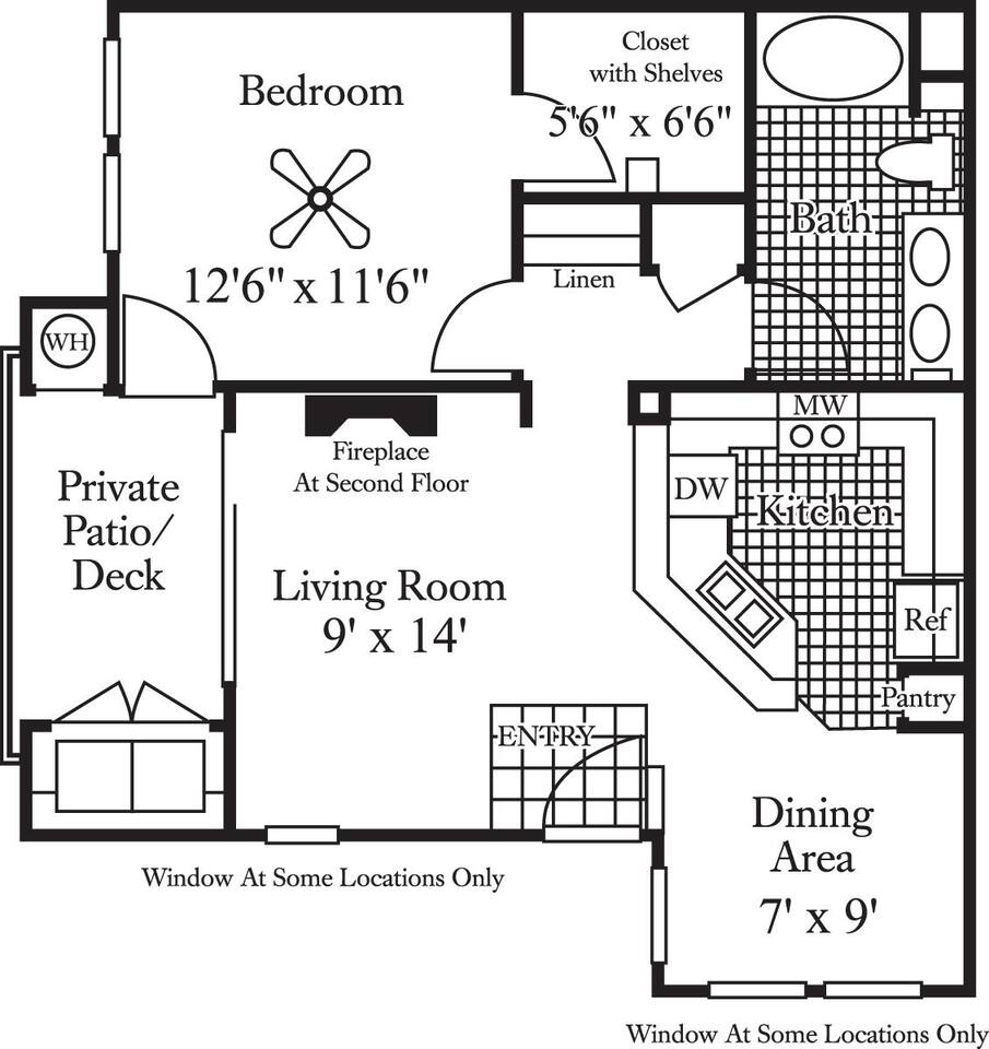 Floorplan diagram for Mt. Baldy, showing 1 bedroom