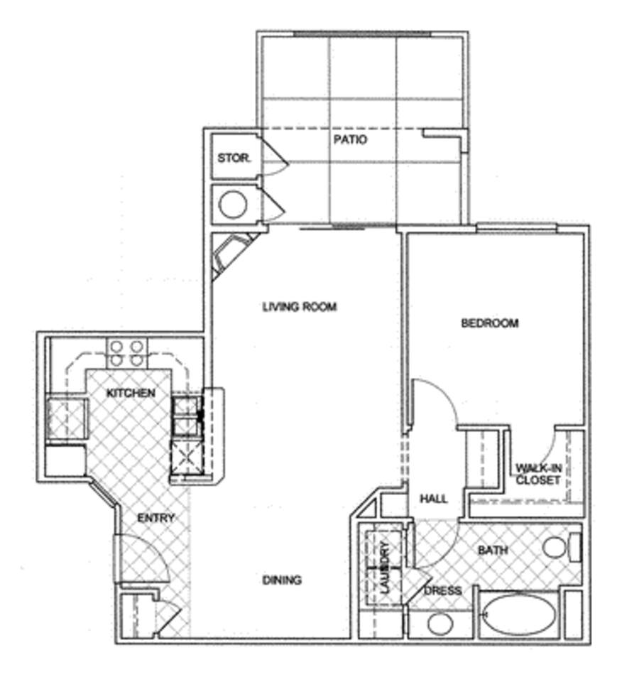 Floorplan diagram for Chalet, showing 1 bedroom