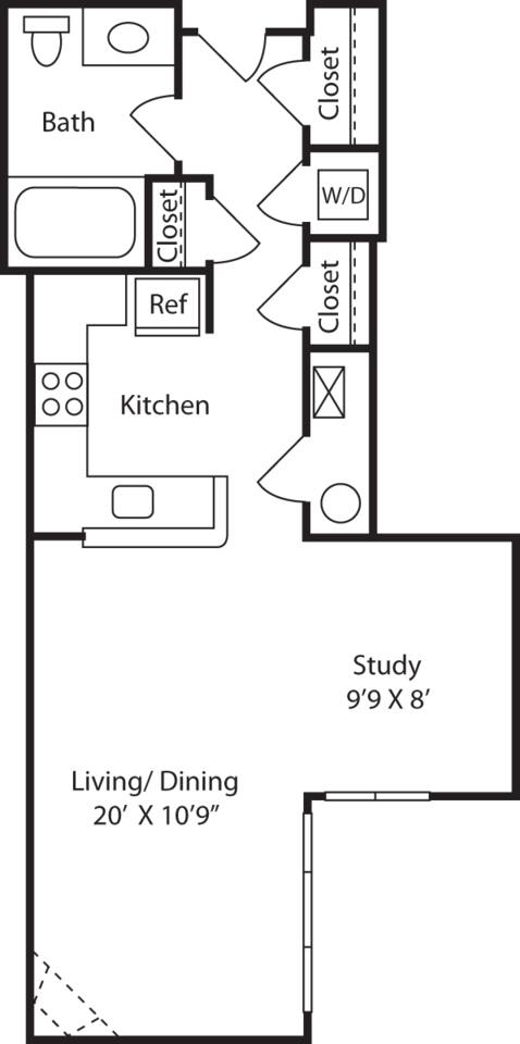 Floorplan diagram for A2, showing Studio