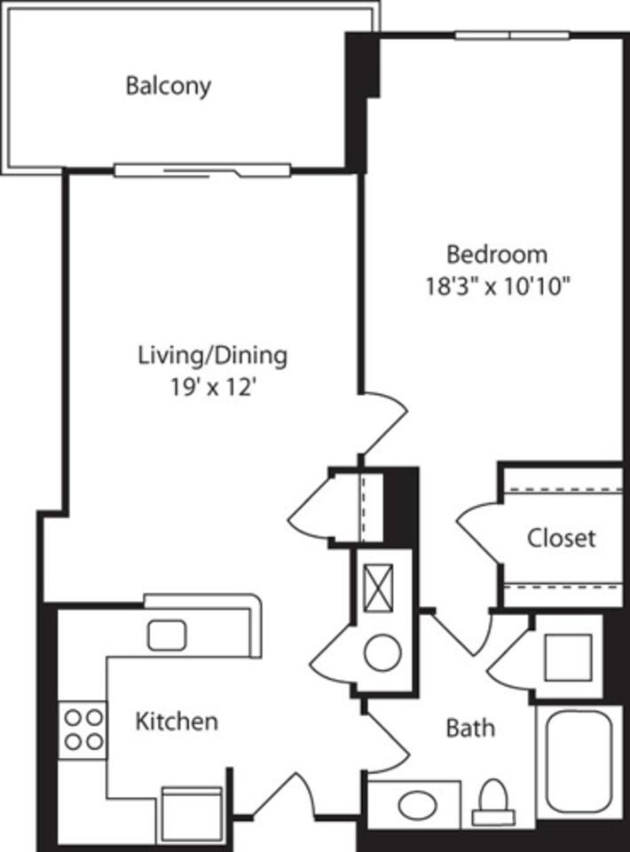 Floorplan diagram for B4, showing 1 bedroom