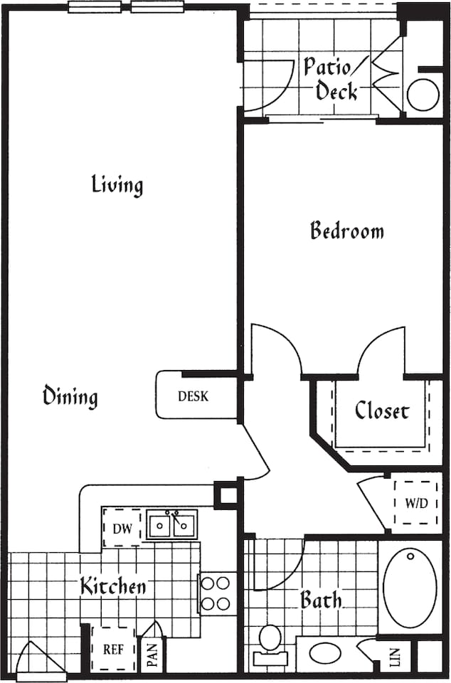 Floorplan diagram for The Sienna, showing 1 bedroom