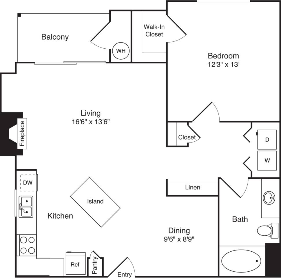 Floorplan diagram for The Tangier - Alt 7, showing 1 bedroom