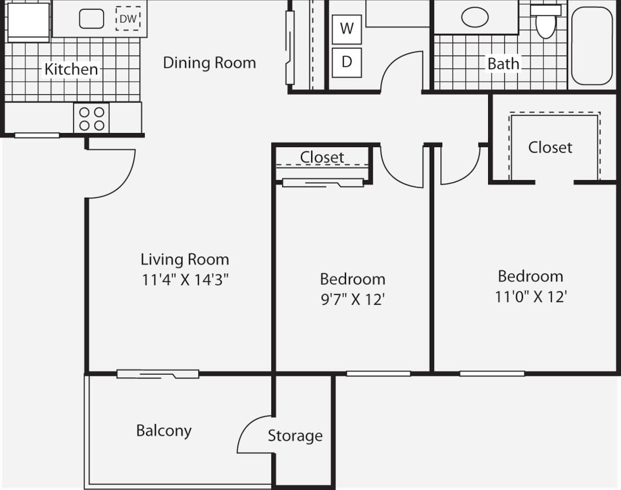 Floorplan diagram for The Cedar Alt, showing 2 bedroom