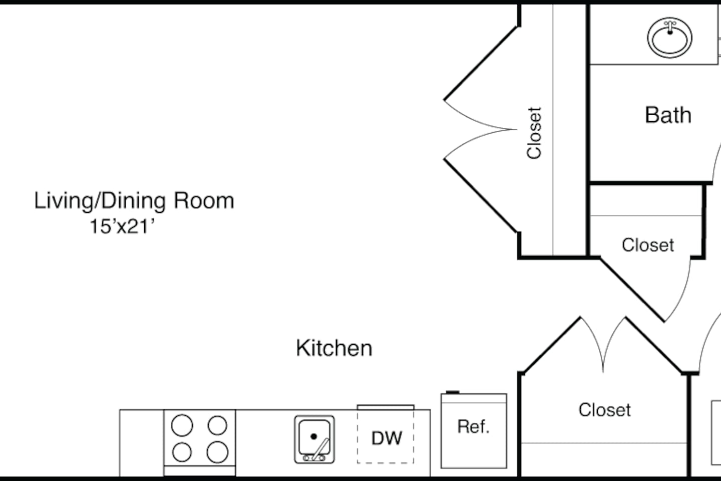 Floorplan diagram for S1, showing Studio