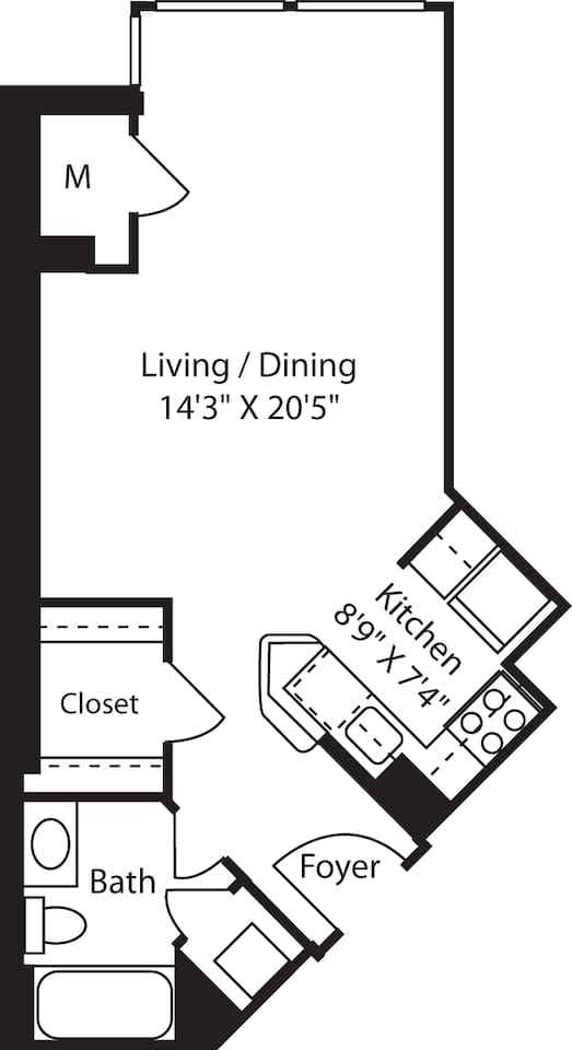 Floorplan diagram for Vienna Studio, showing Studio