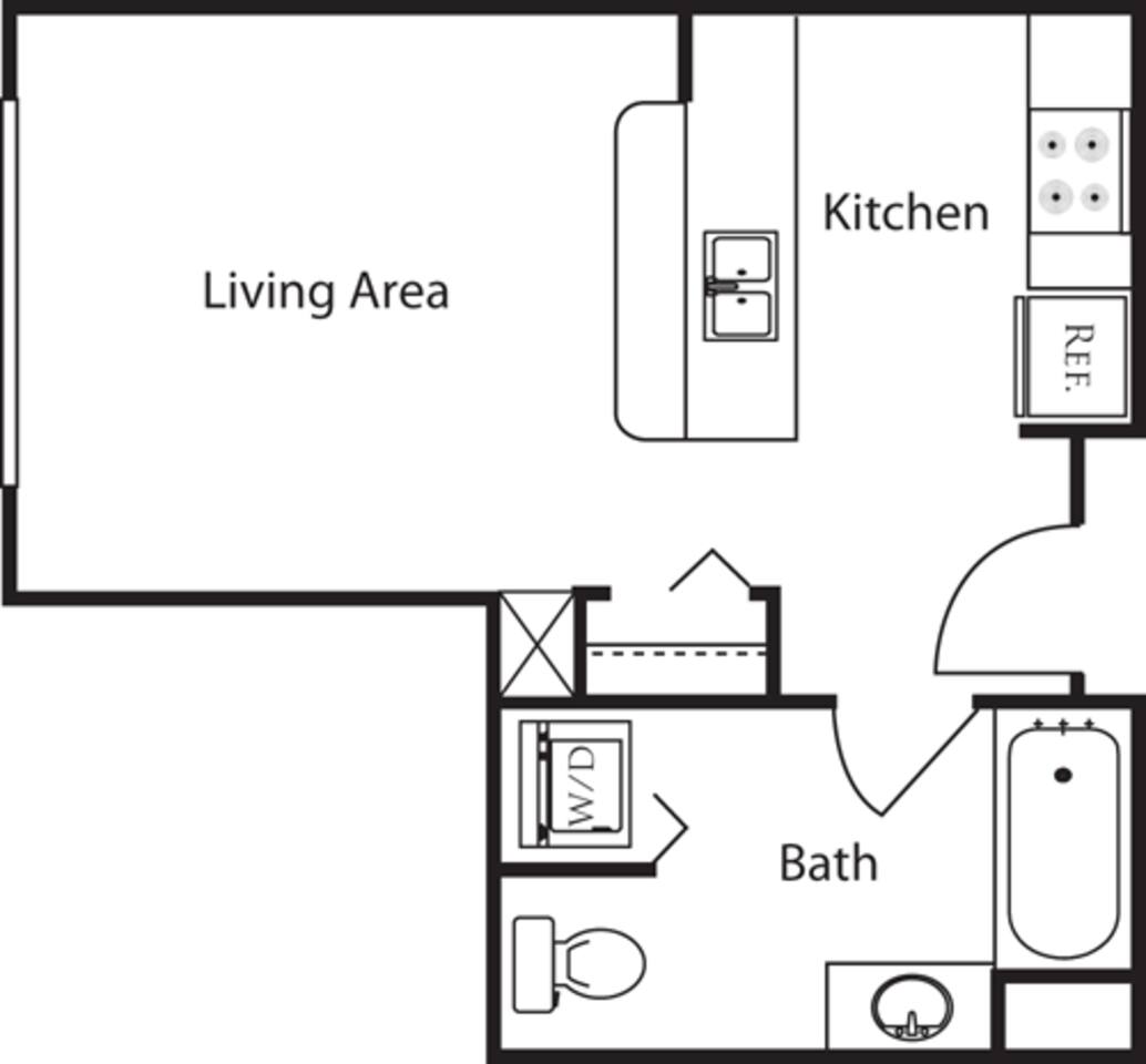 Floorplan diagram for Studio CC, showing Studio