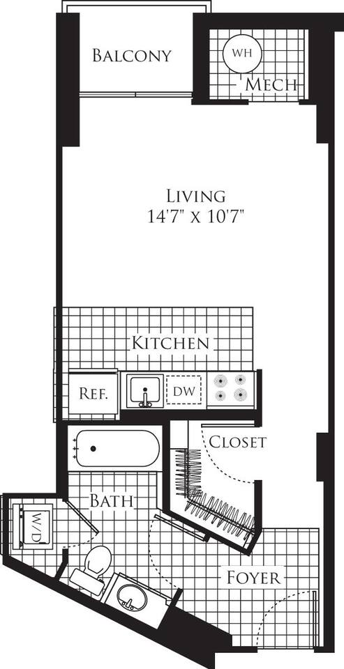 Floorplan diagram for Studio- 493, showing Studio