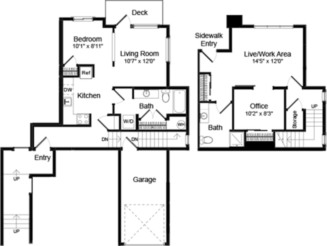 Floorplan diagram for Live Work 1 - Phase III, showing 1 bedroom