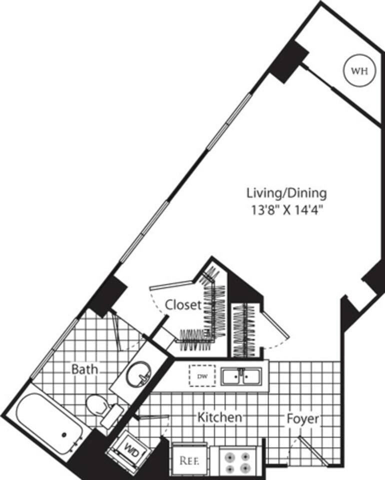 Floorplan diagram for A1, showing Studio
