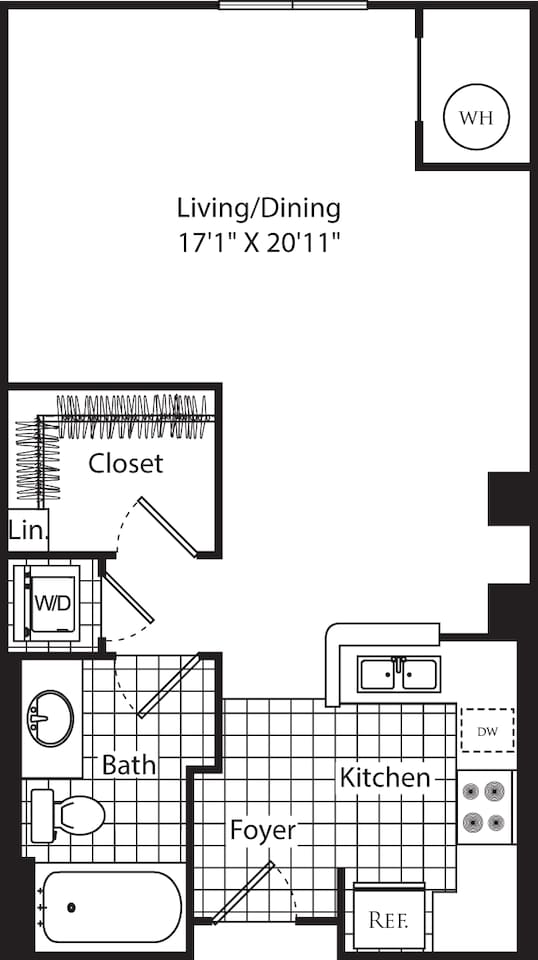 Floorplan diagram for A4, showing Studio