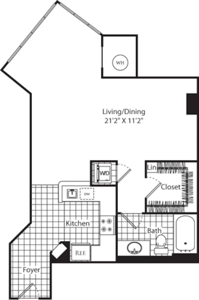 Floorplan diagram for A6, showing Studio