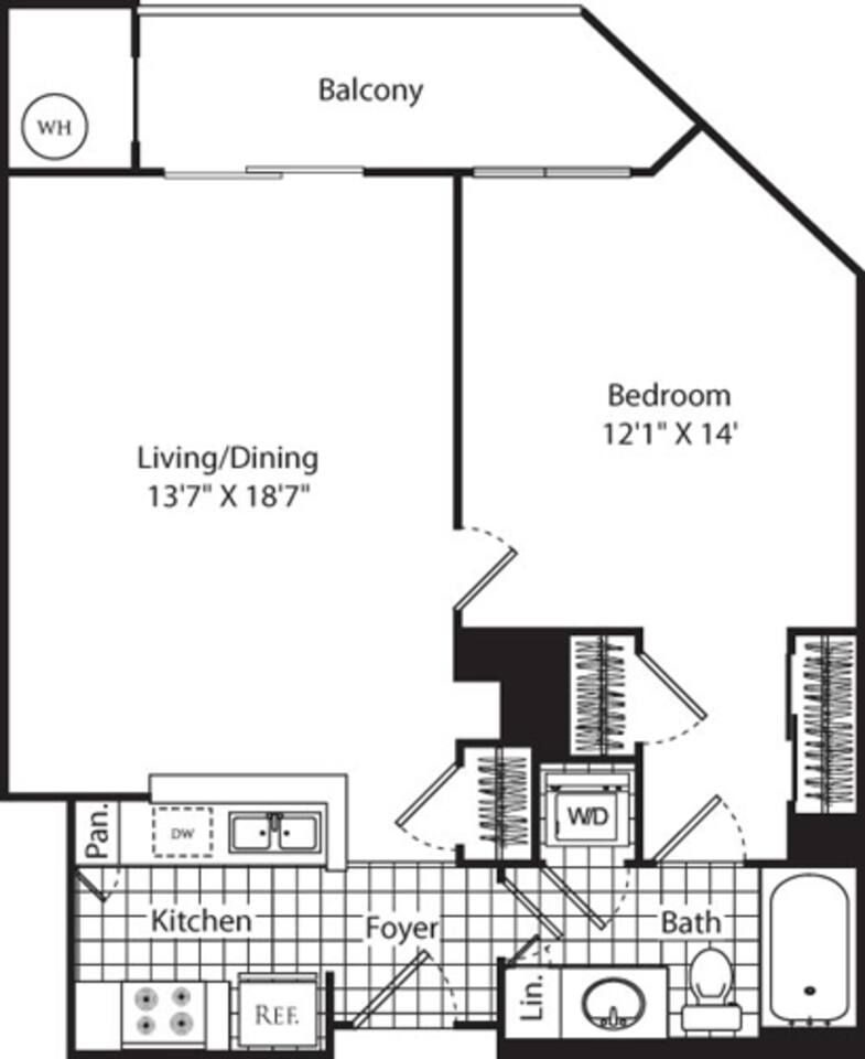 Floorplan diagram for B2, showing 1 bedroom