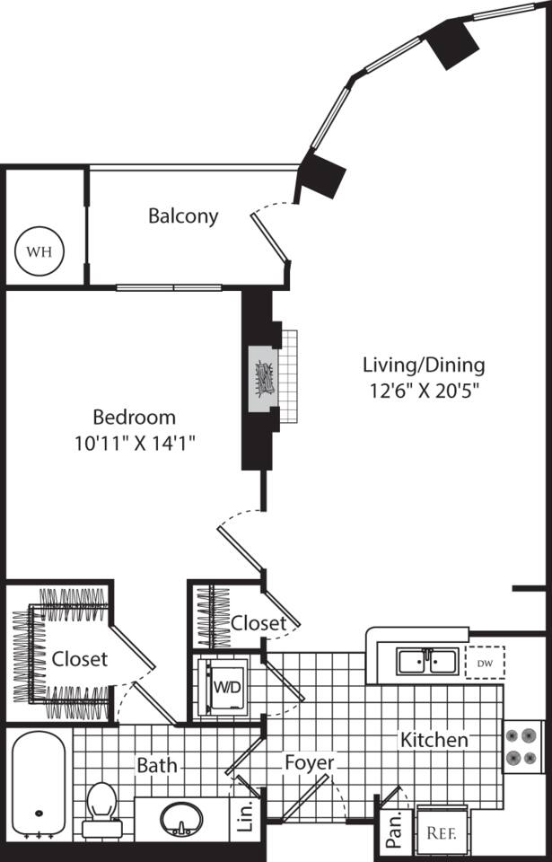 Floorplan diagram for B4, showing 1 bedroom