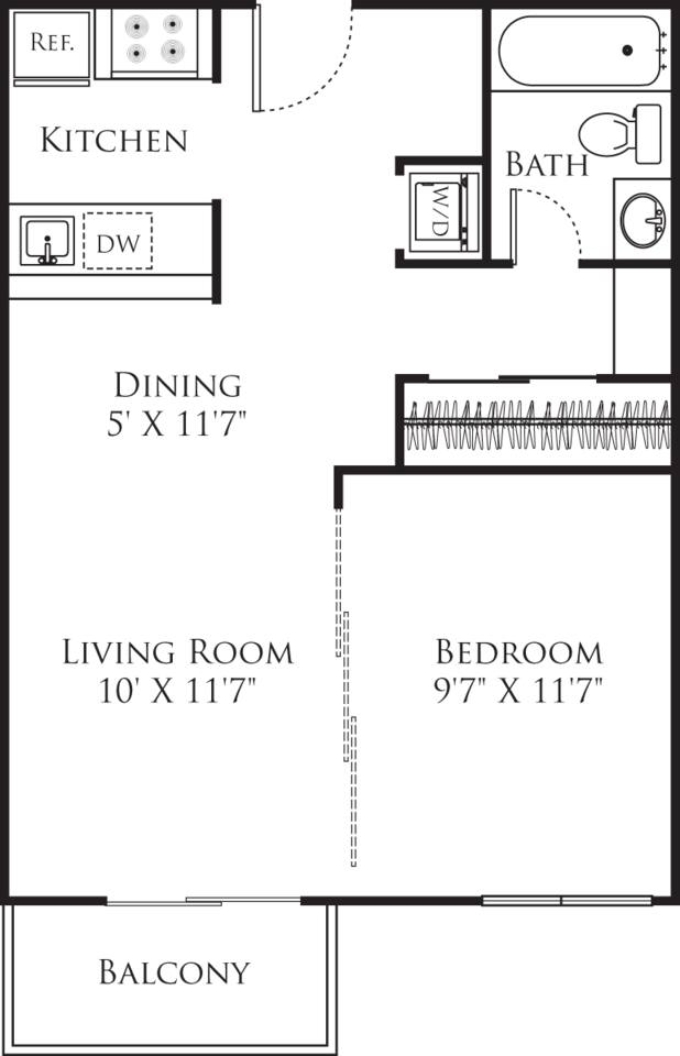 Floorplan diagram for Studio A, showing Studio