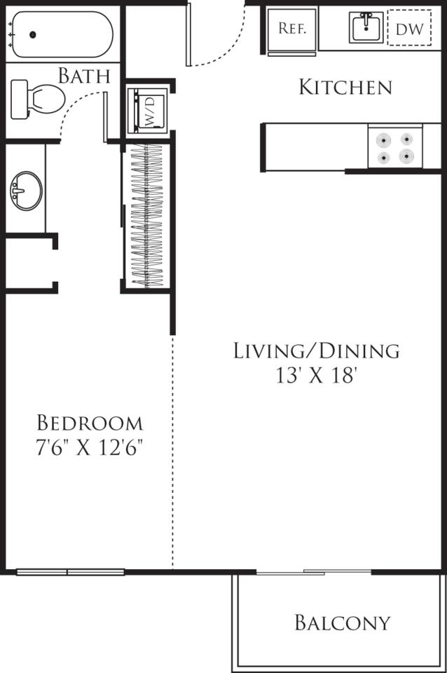 Floorplan diagram for Studio B, showing Studio