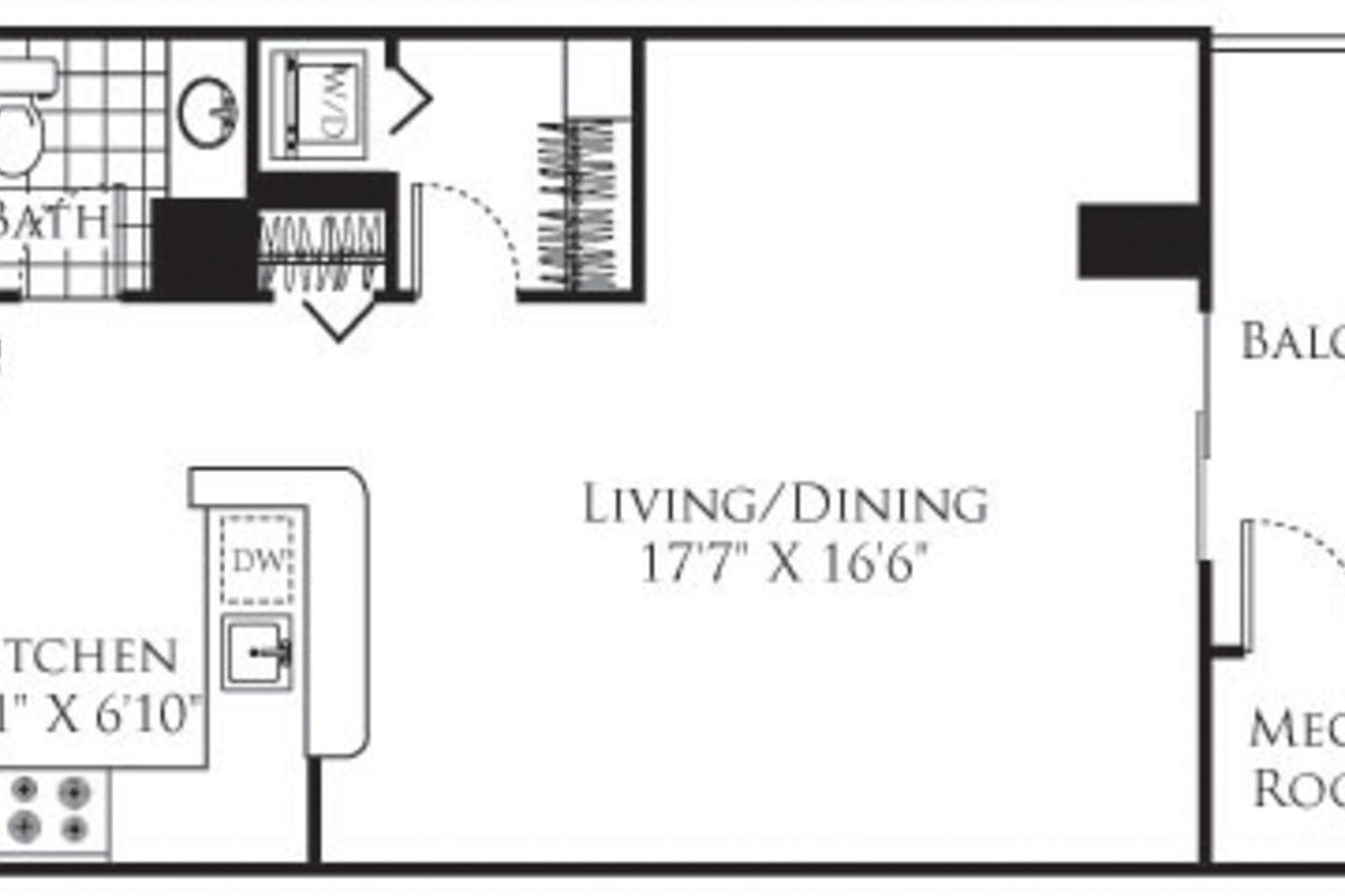 Floorplan diagram for Ashford 1, showing Studio