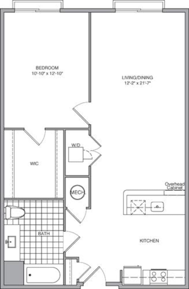Floorplan diagram for  1 bedroom I_201-215, showing 1 bedroom