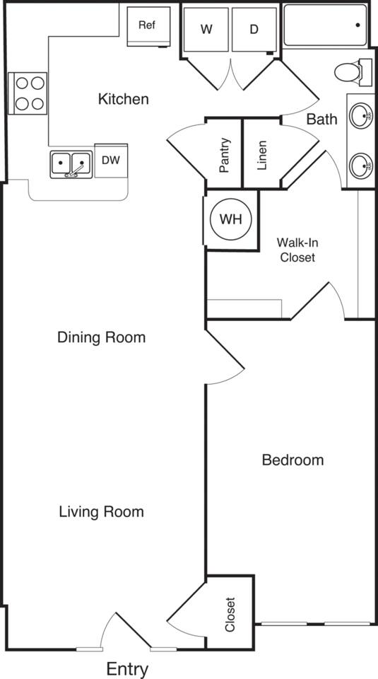 Floorplan diagram for 1 Bedroom A5, showing 1 bedroom