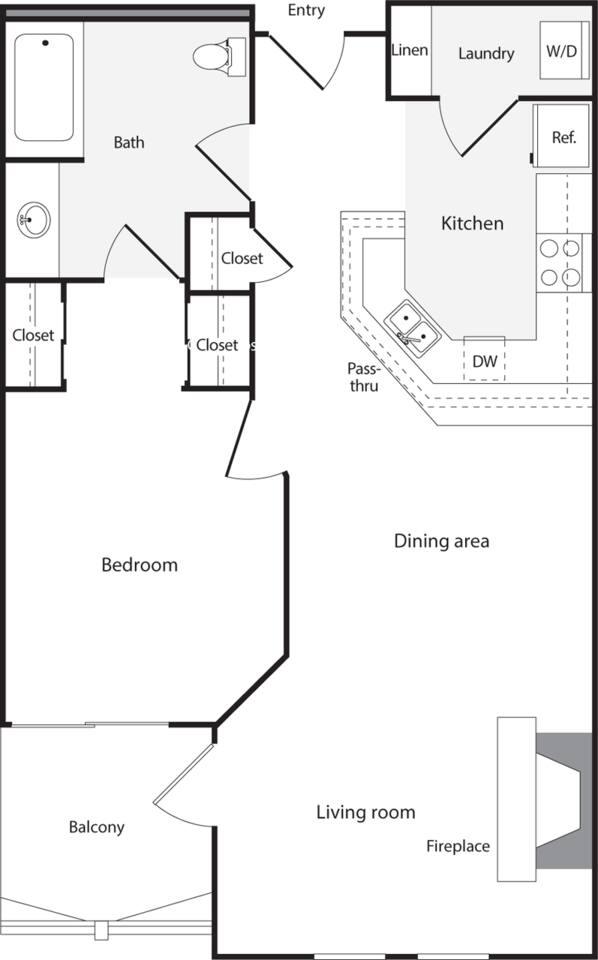 Floorplan diagram for 1 Bedroom A, showing 1 bedroom