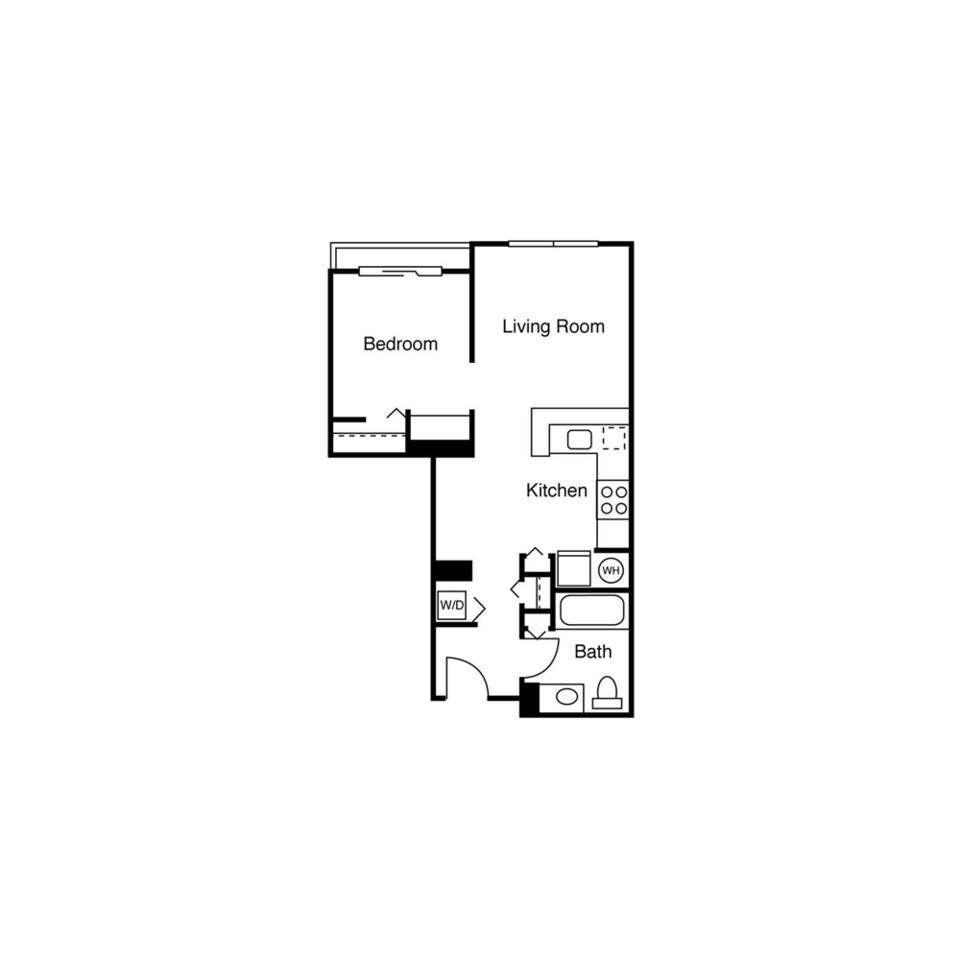 Floorplan diagram for Studio C, showing 1 bedroom