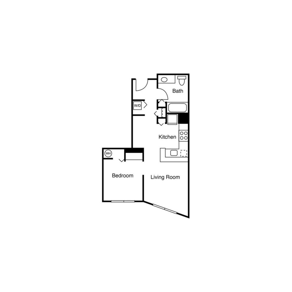Floorplan diagram for Studio G, showing 1 bedroom