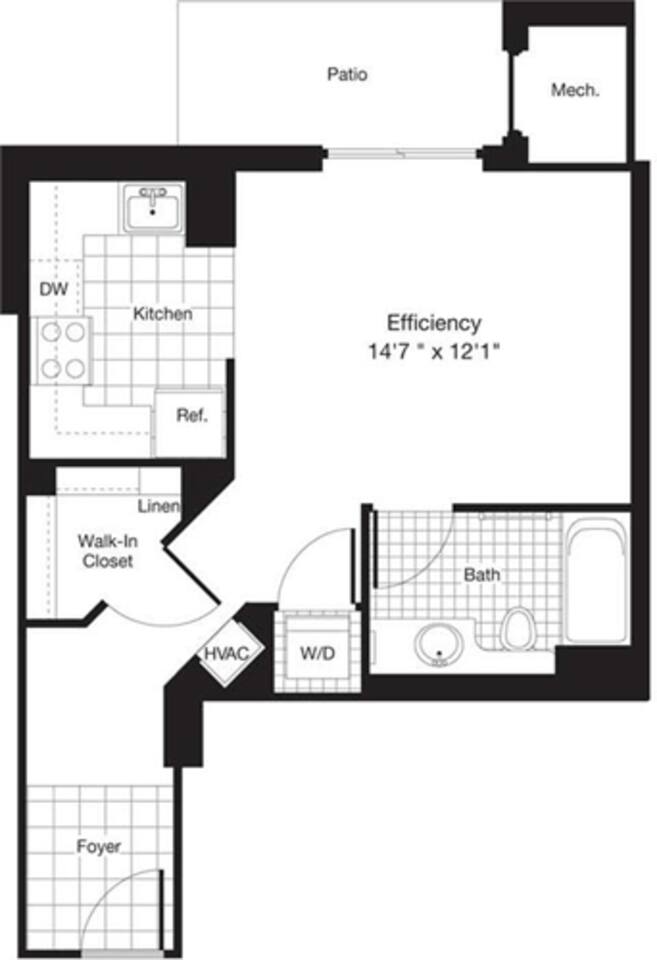 Floorplan diagram for Studio B, showing Studio
