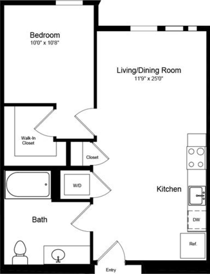Floorplan diagram for 1 Bedroom A, showing 1 bedroom