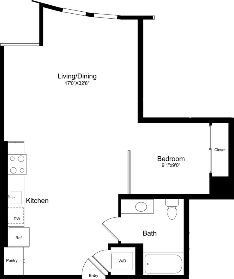 Floorplan diagram for S1.2, showing Studio