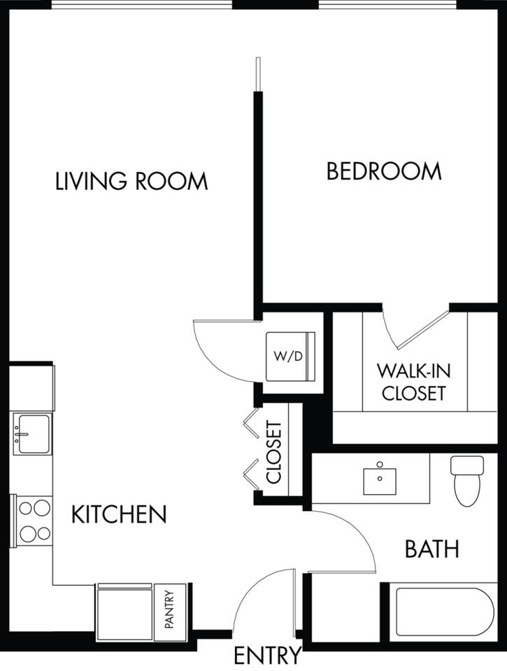Floorplan diagram for 1.4, showing 1 bedroom