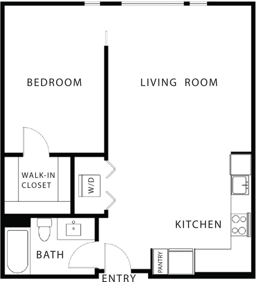 Floorplan diagram for 1.11, showing 1 bedroom