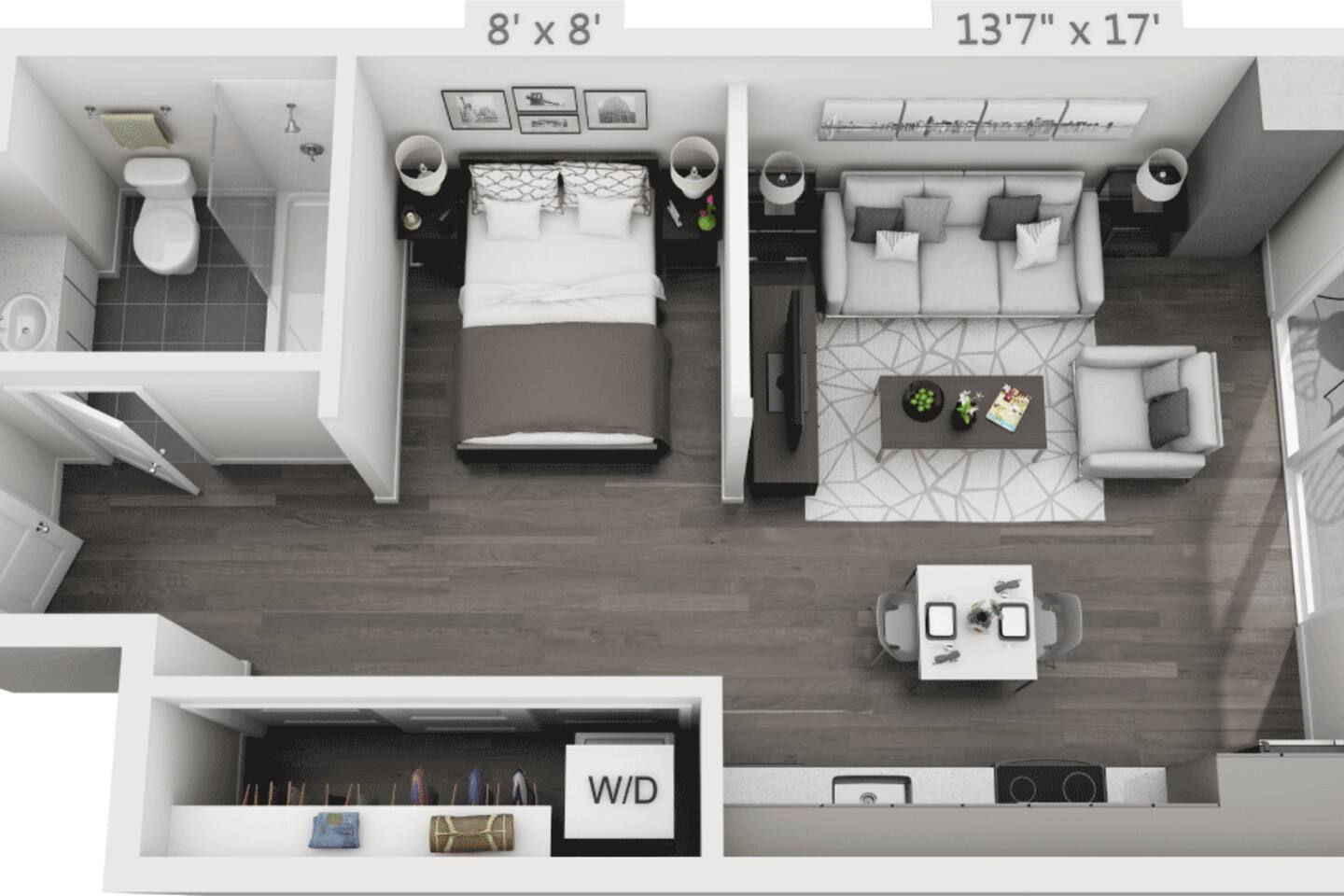 Floorplan diagram for S1, showing Studio