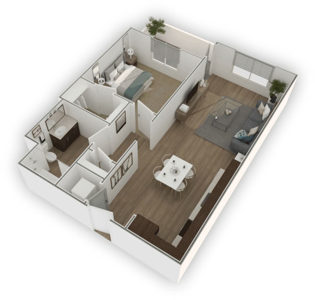Floorplan diagram for A, showing 1 bedroom