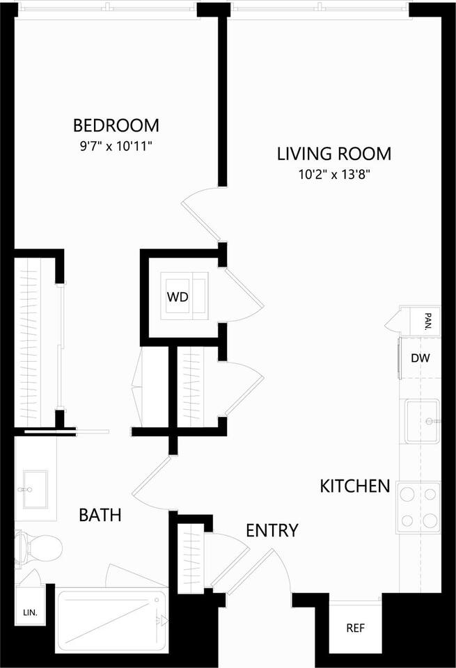Floorplan diagram for A9, showing 1 bedroom