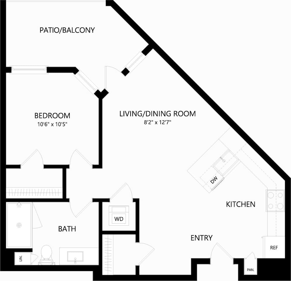 Floorplan diagram for A8, showing 1 bedroom