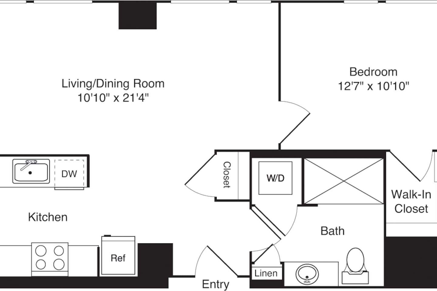 Floorplan diagram for A02, showing 1 bedroom